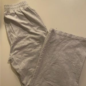 Misguided high waisted wide legged grey lounge pant